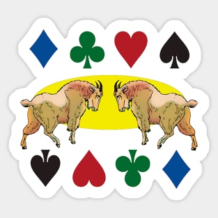 Goats hearts and playing cards Sticker